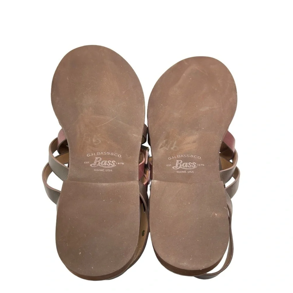 G.H. Bass & Co AMIDY Strappy Leather Sandals Womens Size 7 Adjustable Buckle NEW